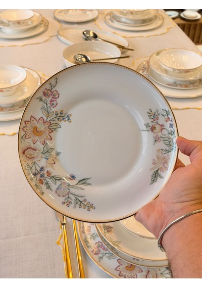 24 Parça 6 Kişilik Porselen Ayda Yemek Takımı-7632 Çok Renkli