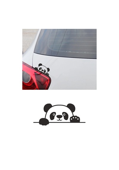 Bagajdan Bakan Panda Sticker Etiket Çıkartma Pc Laptop Araba Oto Motor 20 X 8 Cm