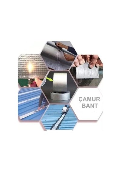 Tr Evi Çamur Bant 20cmx1.5mt Geniş Su Geçirmez Yalıtım Bandı Boru Çatı Çatlak Sızdırmaz Izolasyon Bandı