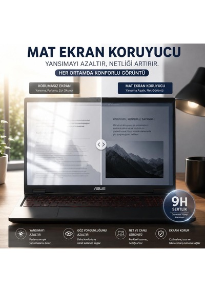 Asus Tuf Gaming A16 16 İnç Mat Ekran Koruyucu Nano Şeffaf