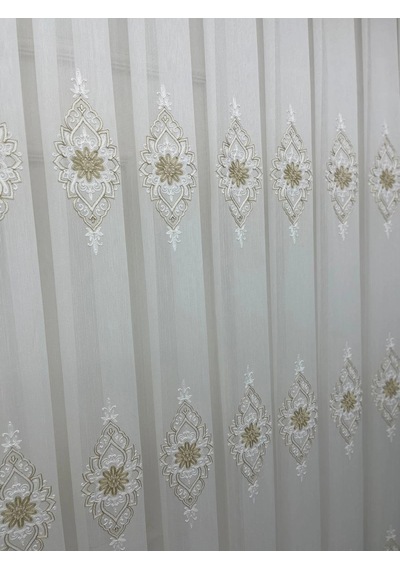 Nivemeshome Belinda 711 Gold 1/3 Pileli Tül Perde Apm Ekru