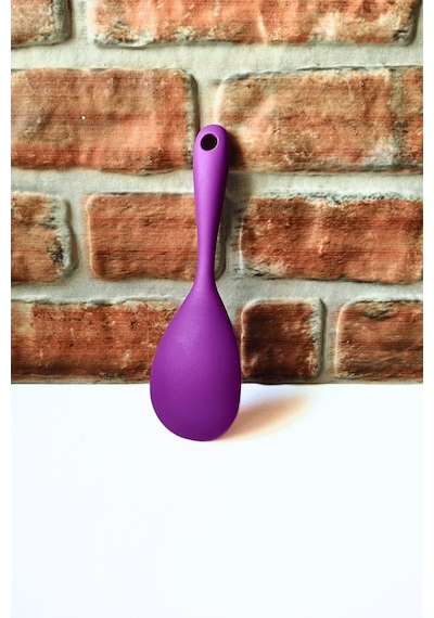 Silikon Sert Pilav Kaşığı -servis Kaşığı- Mor Renk - 1 Adet- 21 Cm