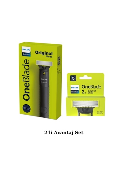 Philips QP1424/10 Oneblade Tıraş Makinesi - QP220/51 2'li Yedek Başlık Avantajlı Set
