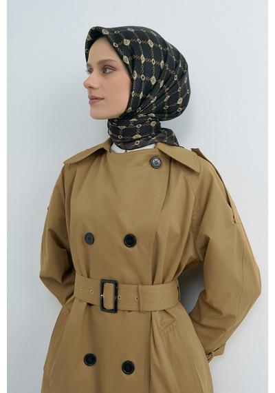 Armine Saf İpek Sura Eşarp-2026 İlkbahar-yaz- 953000d Siyah-Gold