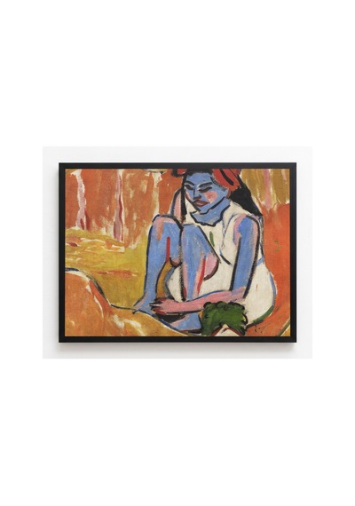 Modern Sanat Kirchner Güneşte Mavili Kız Çerçevesiz Poster 21x30 Cm A4 Tablo Modern Sanat