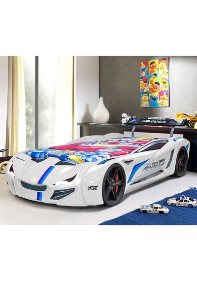 Arabalı Yatak, Mercedes Rüzgarlıklı Arabalı Yatak - Beyaz + 1 Adet Comfort Yatak Arabalı Yatak, Mercedes Rüzgarlıklı Arabalı Yatak - Beyaz + 1 Adet Comfort Yatak