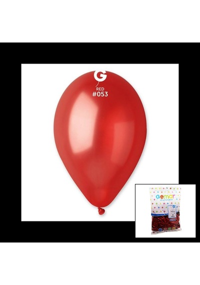Gm-110-53 Metalik - Kırmızı Balon 11&amp Apos &amp Apos - 28cm - 100 Parça 5468 Çok Renkli
