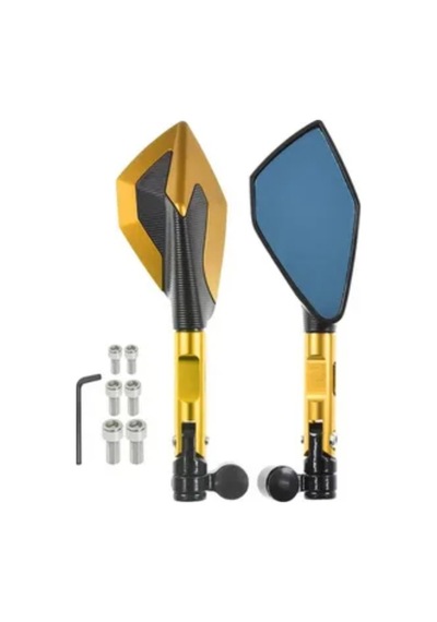 Motosiklet Aynası Cnc Alüminyum Düz 8-10mm /ters 10m Sarı