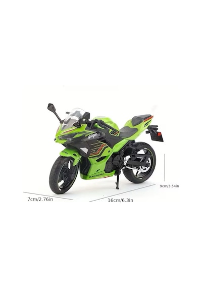 Hobbiez Lisanslı Kawasaki Ninja Model Diecast 1/12 Ölçek Metal Motosiklet Araç Yeşil