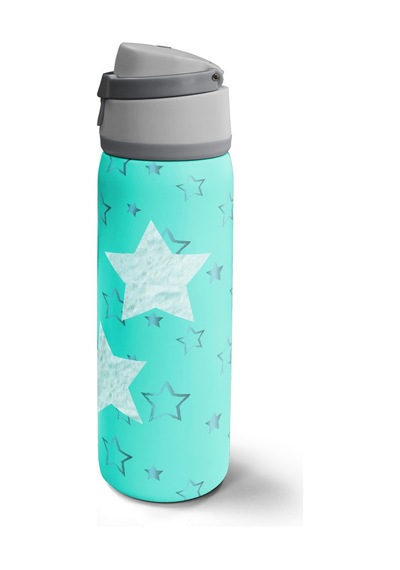 Coral High Turkuaz Yıldız Desenli Pipetli Ve Direkt İçim Çelik Termos 800 Ml 38593 Turkuaz