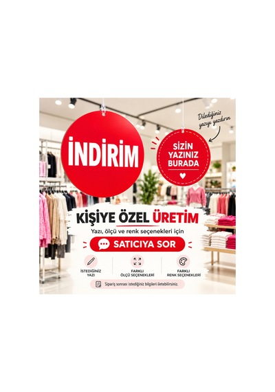 6 Adet Kişiye Özel Yuvarlak Asma Tabela Reklam Levhası 30x30cm Yazı, Renk Ve Ölçü Seçenekli