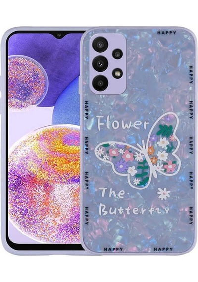 Galaxy A23 Kılıf Desenli Sert Silikon Zore Mumila Kapak Lilac Flower