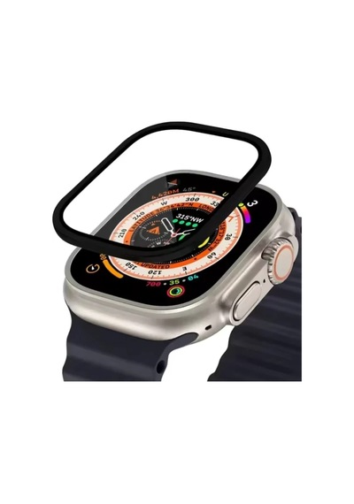 Wearfitpro Apple Uyumlu Watch  Ekran Koruyucu 49mm Ultra 2-3 Temperli Akıllı Saat Camı Çizilmez Çelik Çerçeveli