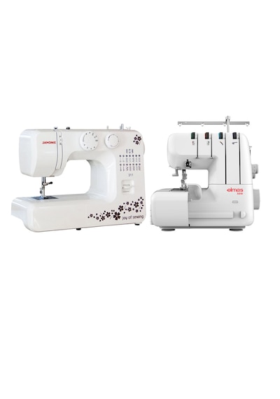 Janome 311 Joy Of Sewing Dikiş Makinesi Ve Elmas 328 Overlok Makinesi lı Paket Beyaz