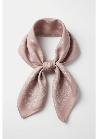 Mollycrush Unisex Pudra Pembe Şal Desenli Bandana Günlük Saç Aksesuarı, Boyunluk Ve Outdoor Fular Pembe