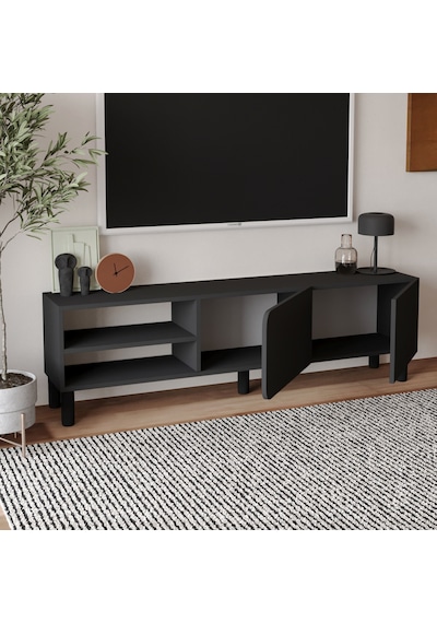 İnarch Dizayn River 150 Cm Modern Tv Sehpası Kapaklı Ve Raflı Tasarım Antrasit İnarch Dizayn River 150 Cm Modern Tv Sehpası Kapaklı Ve Raflı Tasarım Antrasit