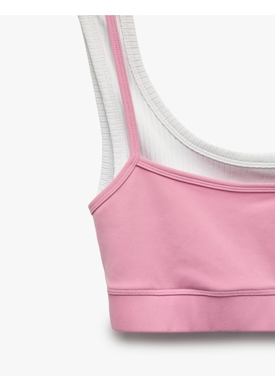 Koton Katmanlı Slim Fit Askılı Kaplı Sporcu Sütyeni Pembe 6sak30186nk Gülkurusu