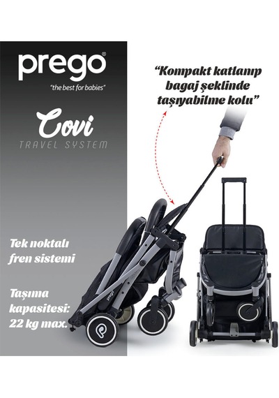 Covi Plus Kabin Boy Bebek Arabası 2024 Siyah