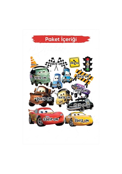 MSticker Arabalar Ve Trafik İşaretleri Çocuk Bebek Odası Sticker Seti - Eğlenceli Çocuk Odası Stickerları