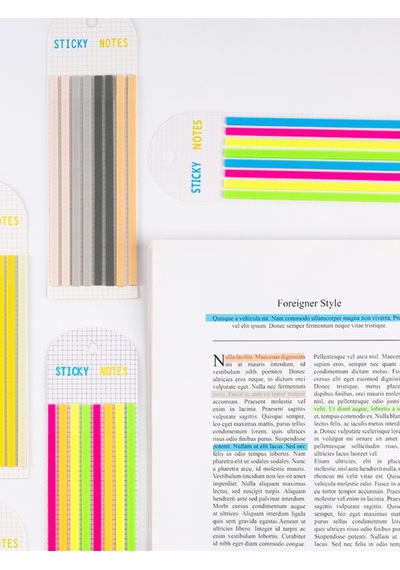 Şeffaf Renkli Yapışkan Not Kağıtları Defter Yer İmleri Etiket Ayraç Sticky Notes Uzun Şeritler Turuncu
