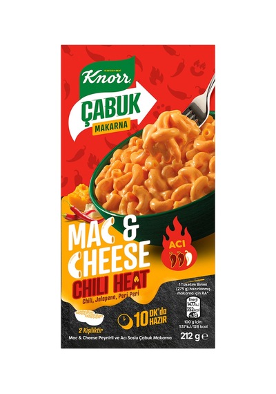 5 Adet Knorr Çabuk Makarna Mac & Cheese Chili Heat 212 G