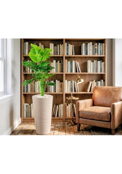 Dev Boy 160 Cm Yapay Deve Tabanı Canlı Görünümlü Monstera - Premium Dokulu Büyük Lüx Dekoratif Ağaç Çok Renkli