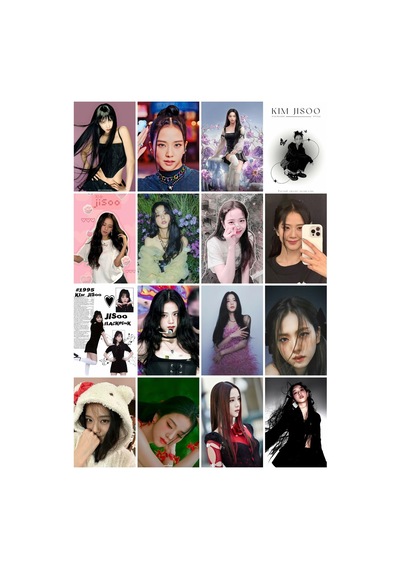 Kpop- Blackpink - Jisoo Tasarımlı Desenli 16 ' Lı Fotokart Seti