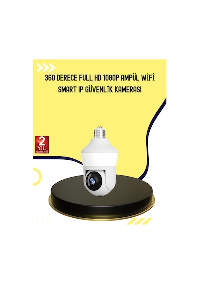 1080p Görüntü Kaliteli Wi-fi Ampul Tipi Güvenlik Kamerası