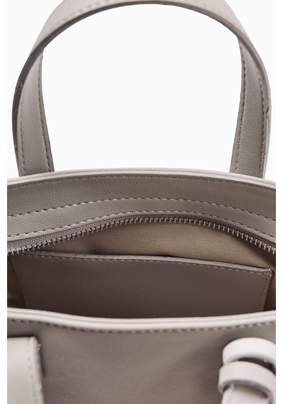 Molene Gri Püskül Detaylı Mini Tote Çanta
