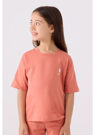 U.S. Polo Assn. U.s. Polo Assn Kız Çocuk Pembe Bermuda Takım Us1848-c-v39 Pembe