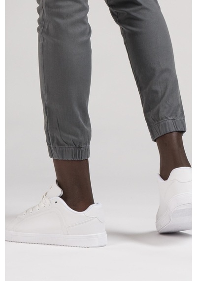 Fbı Jeans Dar Ve Lastikli Paça Beli İplikli Kanvas Kumaş Slimfit Jogger Pantolon 001