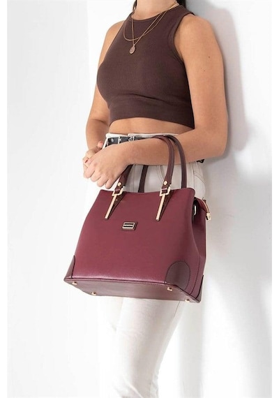 Silver Polo Sp667 Kadın El Çantası Düz Bordo-bordo