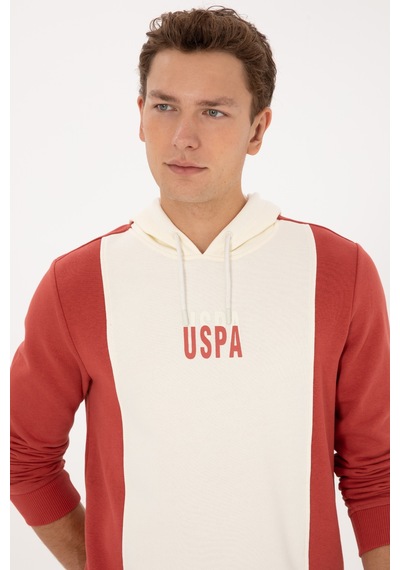 U.S. Polo Assn. Erkek Regular Fit Kapüşonlu Gül Kurusu Sweatshirt 50316365-VR026