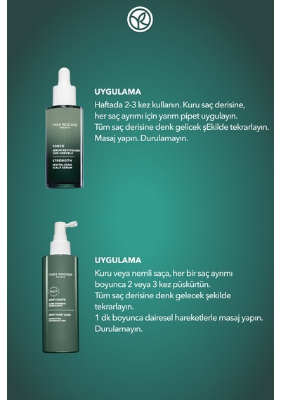 Yves Rocher Saç Dökülmesine Karşı Güçlendirici 2'li Yoğun Bakım Seti-saç Serumu 50 Ml & Saç Kürü 195 Ml