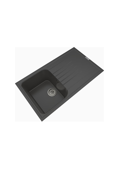 Polex Cristalüx Granit Evye P-02 Antrasit Tezgah Altı Ve Tezgah Üstü Mutfak Evyesi 85x49.5 CM