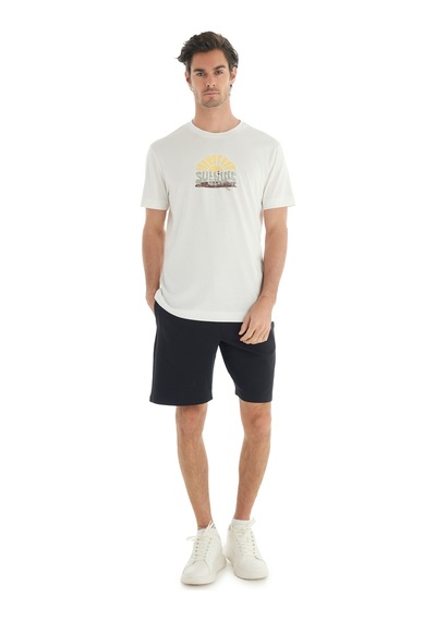 Blackspade Erkek T-shirt 40732 - Krem Krem