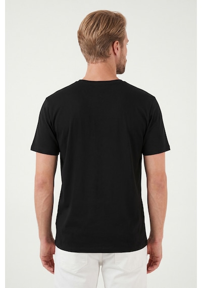Buratti Pamuklu Regular Fit Baskılı Bisiklet Yaka T Shirt Erkek T Shirt 5904061 Siyah