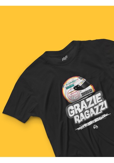 Fnbx Sebastian Vettel Grazie Ragazzi T-shirt Siyah