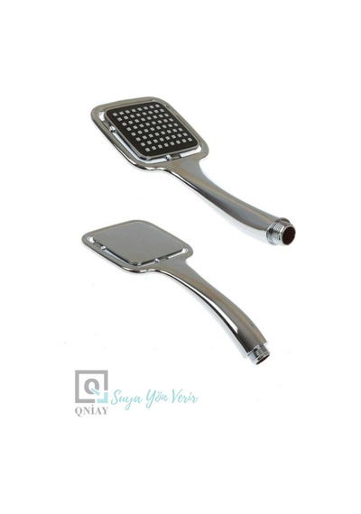 Krom Kaplama Siyah Kare Duş Başlığı 64 Delikli Black Silver Gri