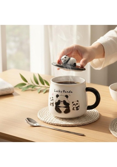 3d Kabartmalı 400ml Sevimli Panda Kupa Bardak Diğer
