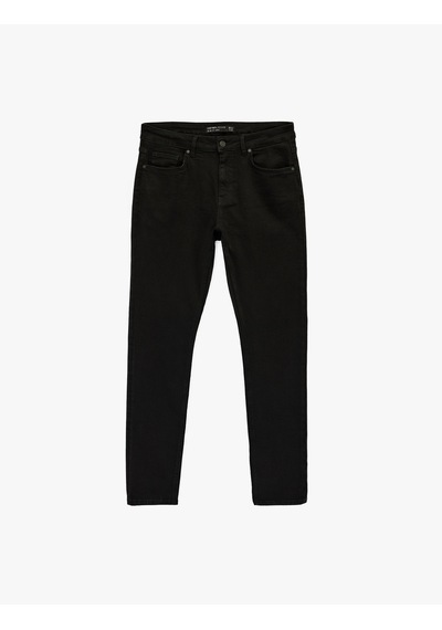 Koton Düğmeli Cep Detaylı Normal Bel Slim Fit Jean Pantolon - Brad Jean Siyah 6sam40115nd