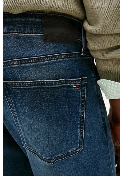 Tommy Hilfiger Erkek Austin Dar Kalıp Daralan Paça Jean Pantolon - Mavi Dee