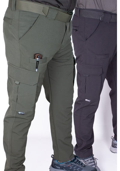 Nikbin 2 Adet Taktik Outdoor Pantolon Likralı Yazlık Siyah-hakiyeşil Çok Renkli