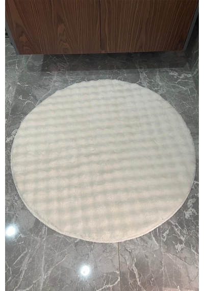 2li Peluş Buble Post Yıkanabilir Klozet Takımı 80x80 Ve 100x100 Krem
