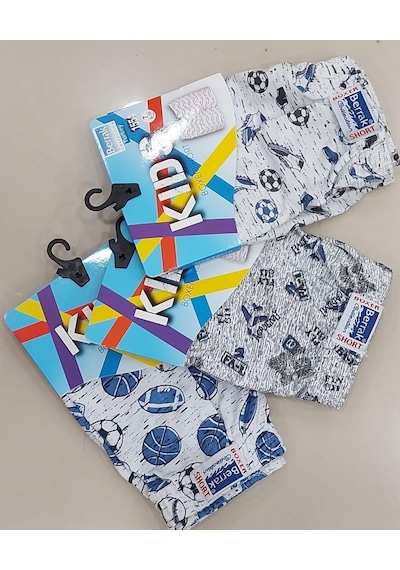 Berrak 1554 Erkek Çocuk Desenli Boxer Şort 3 Adet 001