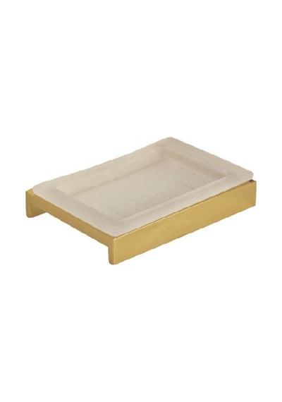 Çelik Banyo Kumru Set Üstü Camlı Sabunluk Altın Renkli