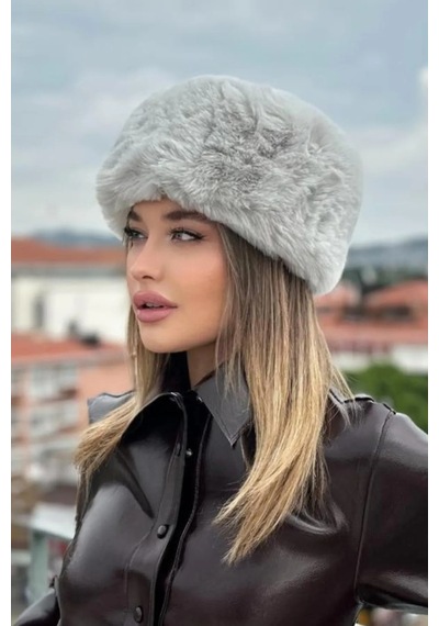Emybox Kışlık Son Trend Kalpak Eskimo Rus Slav Tarzı Suni Kürk Tüylenmez Peluş Kalpak Şapka Bere Gri