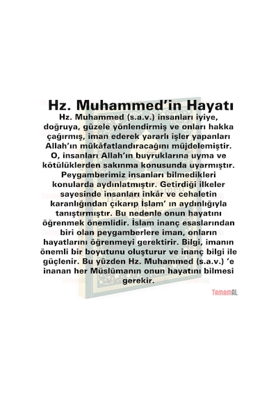Hz Muhammed İn Hayatı Alemlere Rahmet Peygamberi Şamua