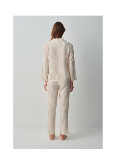 Suwen Wild Gömlek Yaka Pijama Takımı Wsh105101521463 Timsah Desenli