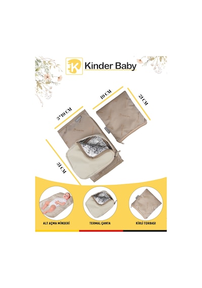 Kinder Baby Merlin Anne Bebek Bakım Çantası Bej
